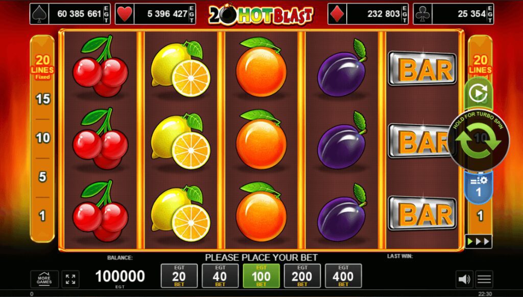 20 Hot Blast - Máquinas Tragamonedas Gratis